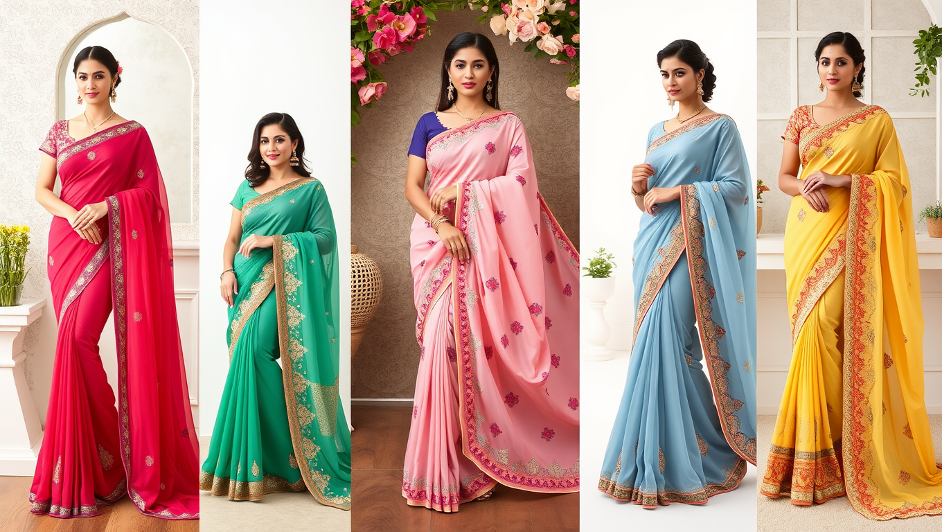 Transform Your Wardrobe: 5 Top Must-Have Sarees for Every Modern Woman Chic Georgette Drapes