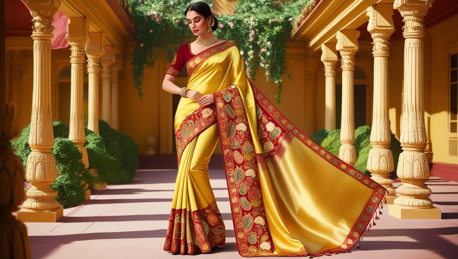 The woman is in a traditional Indian setting, perhaps