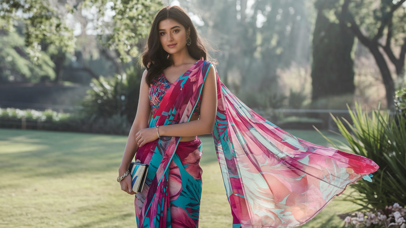 Fusion Georgette Sarees for Versatility