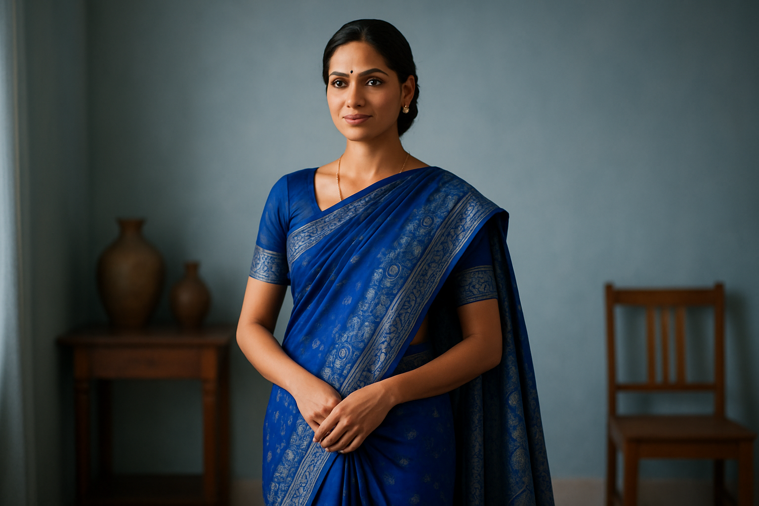 Blue Sarees: Calm and Trustworthy Individuals