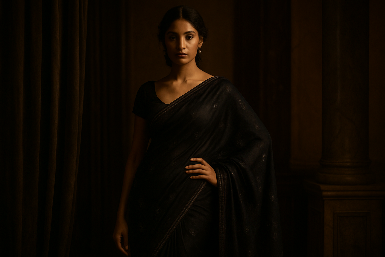 Black Sarees: Sophisticated and Mysterious Personas